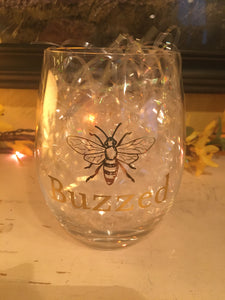 Wine Glass with Bee